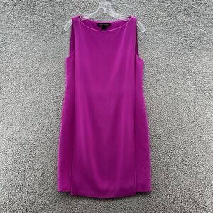 Ralph Lauren Black Label Dress Women 8 Fuschia Silk Party Career Sheath Layered